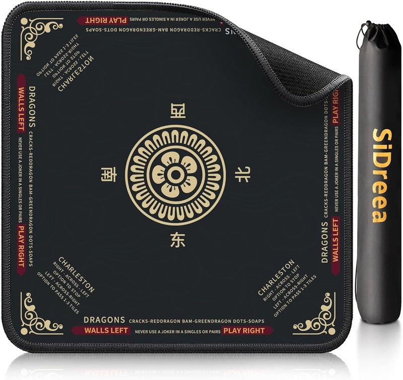 SiDreea Mahjong Mat, 32.4×32.4 Inch Noise Reduction Anti-Slip Mahjong Mat for Table, Mahjong Table Mat for Poker, Card, Board Games Table Mat, Tile Games, Dominoes - Image 1